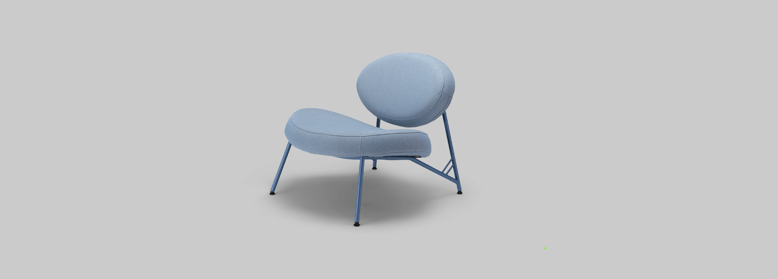Harvink fauteuil Tipi in stof Cleo blauw met frame RAL 5007 briljant blauw
