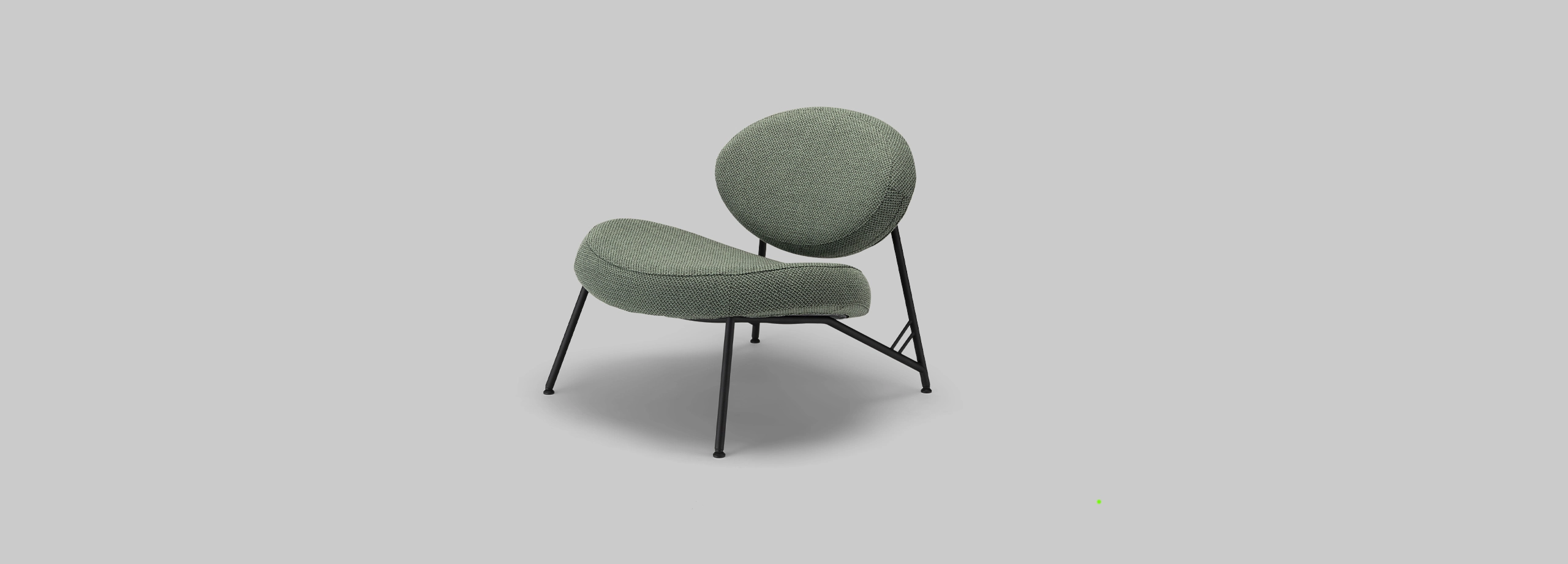 Harvink fauteuil Tipi in stof Cleo groen met frame RAL 6009 dennen groen fijnstructuur