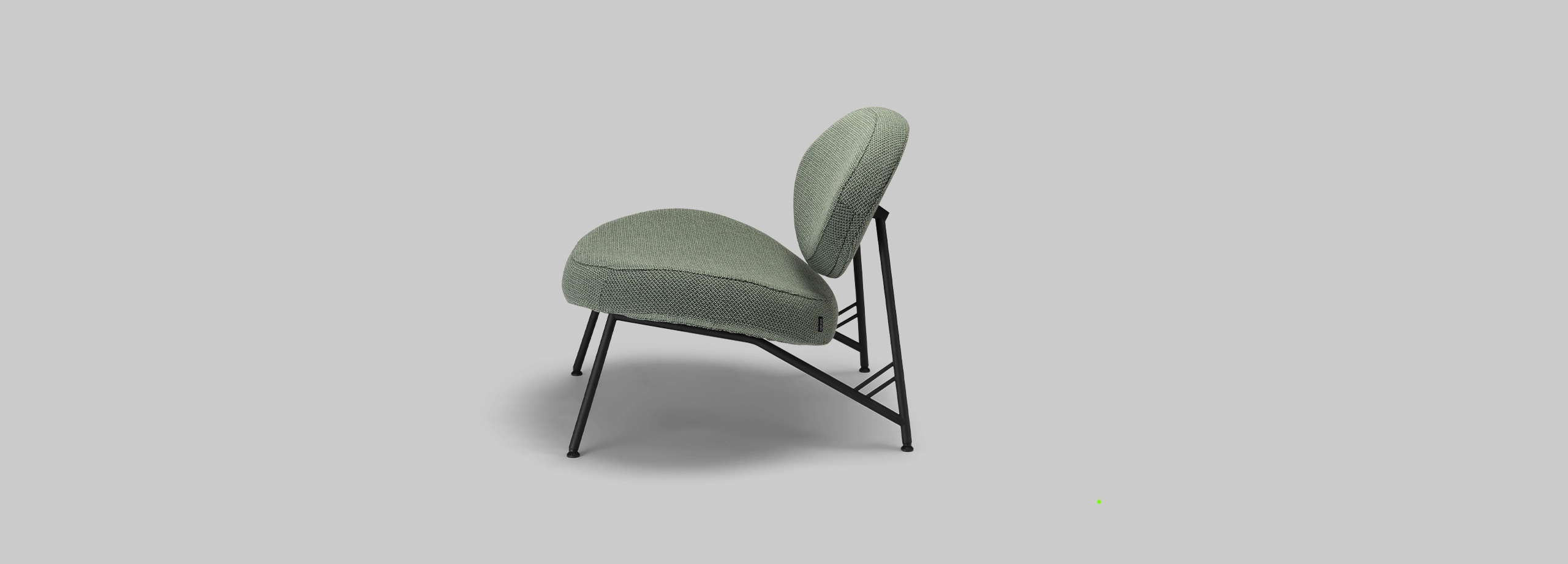 Harvink fauteuil Tipi in stof Cleo groen met frame RAL 6009 dennen groen fijnstructuur