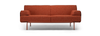 Harvink bank Tyfoon in stof Taro rood met frame RAL 8004 koper bruin fijnstructuur