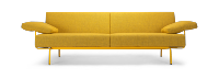 Harvink bank Tyfoon in stof Spectrum geel met frame RAL 1004 goud geel fijnstructuur